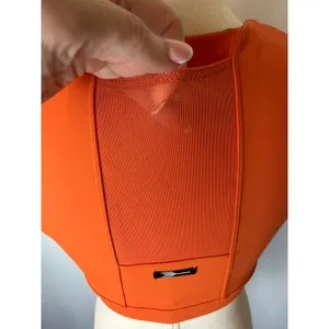 Oiselle Flyout Zip Sports Bra Women 6 Orange High Impact Running Phone Pocket thumbnail 9