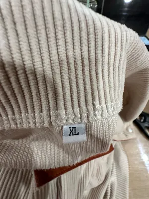 Men’s stylish unique corduroy XL collard pullover Tan thumbnail 3