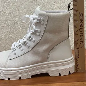 DR. MARTENS Combs Platform Boots in White Ajax+Extra Tough Poly Lace Up Boots 8 thumbnail 9