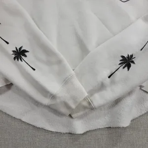 Billabong Windy Palms Womens Sweatshirt Size M White DIY Raw Cut Hem Crop Hoodie thumbnail 10
