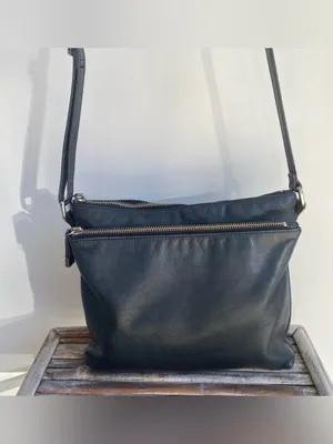 Margot black leather crossbody bag purse Classic minimalist fall winter classic thumbnail 2