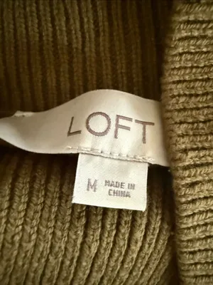 Loft Artichoke Green Mock Neck Fine Gauge Knit Sweater M thumbnail 6