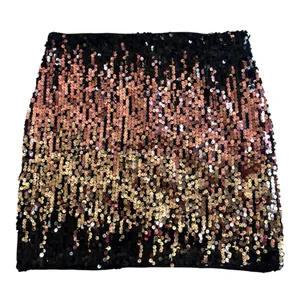 SHEIN Sequined Ombre Mini Skirt in Pink and Gold thumbnail 1