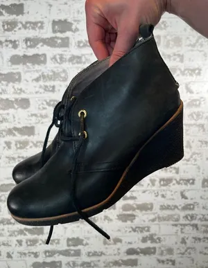 Sperry | women leather wedge lace up booties thumbnail 1