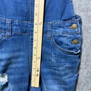 Wax Jean Distressed Denim Overalls Medium‎ Wash Skinny Leg Blue M thumbnail 6