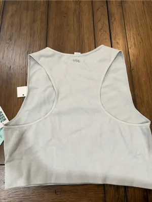 DSG Cream Ribbed Sleeveless Crop Tank thumbnail 5