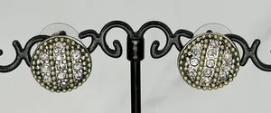 Chico's Rhinestone Studded Stud Earrings Pierced Pair thumbnail 1