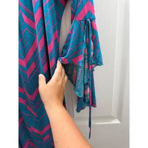 2B Together Boho Chevron Off Shoulder Bell Sleeve Mini Dress Made USA thumbnail 5