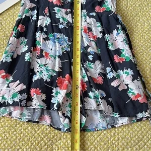 Abercrombie &‎ Fitch Black Floral Button Front Tie Waist Romper XS Short Sleeve thumbnail 7