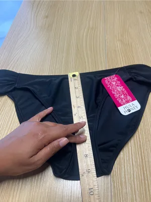 Hula Honey Malibu Black Ruched Side-Tab Hipster Bikini Bottom Size L thumbnail 11
