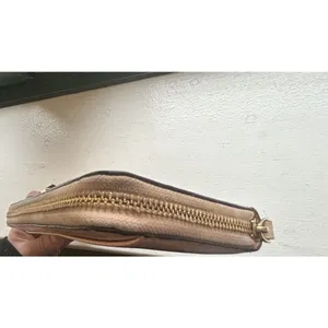 Kate Spade Bow Zip Around Wallet Blush Pink Hatched Leather Clutch Gold Tone thumbnail 16