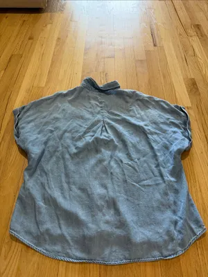 Quince Chambray Tencel Short Sleeve Shirt Sz XL thumbnail 7
