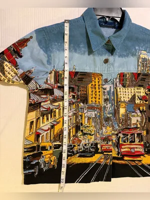 Artscapes Womens Vintage San Francisco Trolley Car Denim Button Up Jackets - Med thumbnail 7
