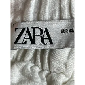 Zara Women's White High Waisted Baggy Loose Jogger Trousers Pants Size XS/S thumbnail 5