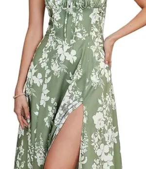 NWOT Floral Green Midi Dress thumbnail 2