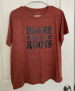 EUC | SHEIN women’s burnt orange cowboy western relaxed‎ lounge casual tshirt XL thumbnail 1