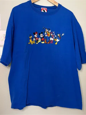 Disney True Y2K vtg Disneyland Mickey Mouse embroidered cotton shirt plus size XL thumbnail 2