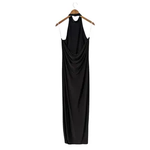 Lulus Flawless Expression Black Mock Neck Halter Maxi Dress size XL NWT thumbnail 5