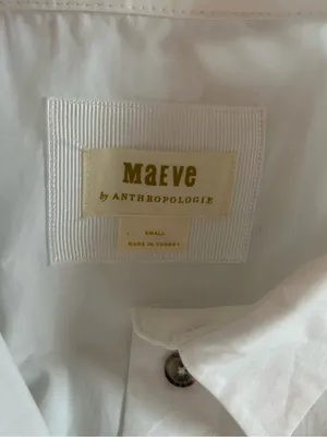 Anthropologie Maeve Sleeveless Button Down Tiered Ruffle White Midi Dress S thumbnail 7