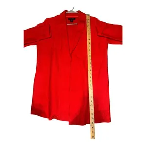 Tahari Womens Red‎ Open Front Cardigan, Small thumbnail 7