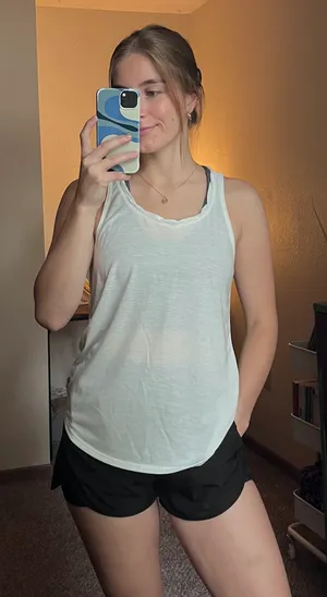 Nike White Workout Tank thumbnail 1