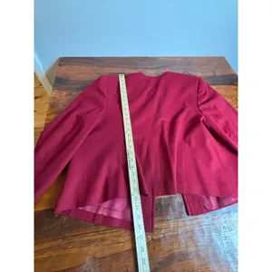 Pendleton Vintage Blazer Burgundy Round‎ Neck Button Front 100% Virgin Wool thumbnail 7