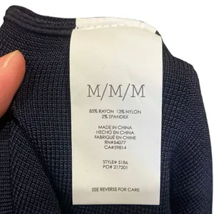 Cabi Dark Navy Knit High Waist Unlined A-line Skirt Size Medium #200 thumbnail 7