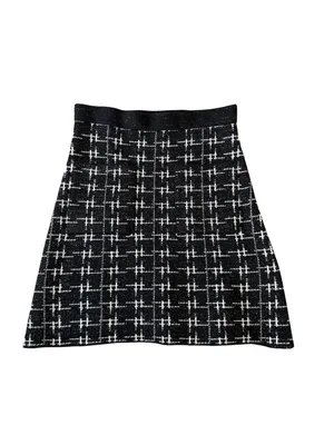 ZARA Black White Knit A Line Skirt Size Small NEW NWOT thumbnail 3
