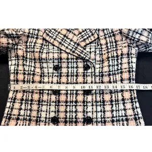 Vintage Jones New York Suit Size 4 Pink Black Plaid Tweed Double Breasted Blazer thumbnail 10