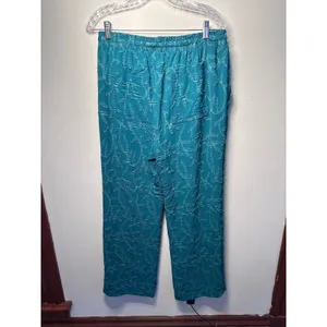 Classic Concepts Teal Embroidered Leaf Drawstring Pants JB1537BM-2 women's thumbnail 2