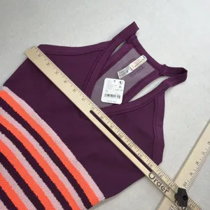 Free People Movement Women's All Clear V Neck Striped Cami Mulberry Size XL NWT thumbnail 6