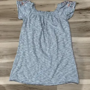 Abercrombie and Fitch Striped Embroidered Shoulder Mini Dress Women’s Small thumbnail 1