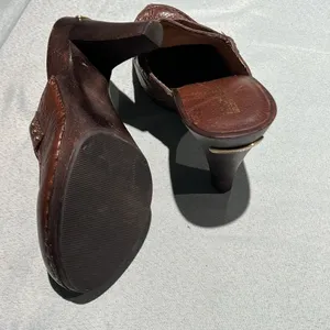 Michael Kors Wooden High Heel Clogs real leather‎ Size 8. B56 thumbnail 9