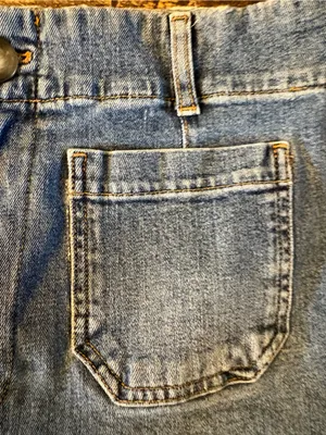 Anthropologie Pilcro Wide Leg Jeans Women 31 Blue Patch Pocket Skipper thumbnail 4