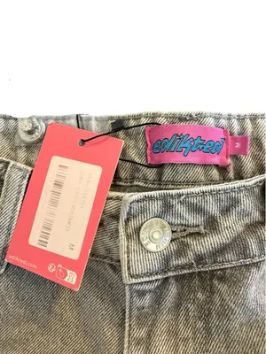 Edikted NWT Gray Washed Wide Leg Jeans Size Women’s Size M High Rise Y2K Baggy thumbnail 6