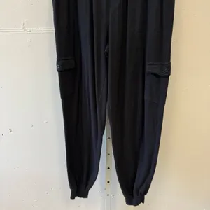 AnyBody Black Cargo‎ Jogger Pants Elastic Waist Cotton Modal XST Tall Loungewear thumbnail 4