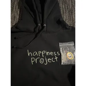 Happiness Project Hoodie Oversized Size Medium Black thumbnail 3