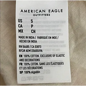 American Eagle elegant cream cotton long sleeve mini dress size small. thumbnail 9