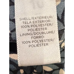 LOFT Black/green/cream Leaf Floral Print Grosgrain Waist Dress Size Large thumbnail 7