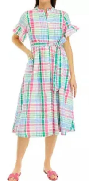 Crown and Ivy multi plaid midi dress thumbnail 1