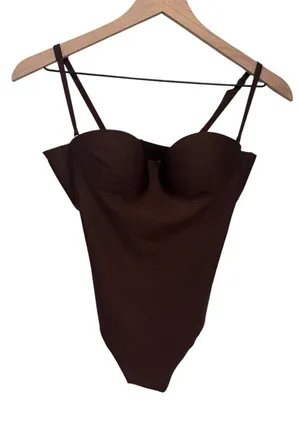 Skims Molded Underwire thong Bodysuit - size Small - Cocoa Brown NWT thumbnail 1