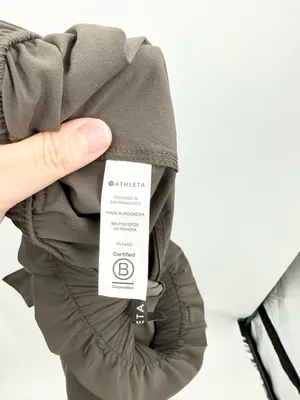 Athleta Women's Skyline Paper‎ Bag Waist Pants Size 12 Taupe thumbnail 5