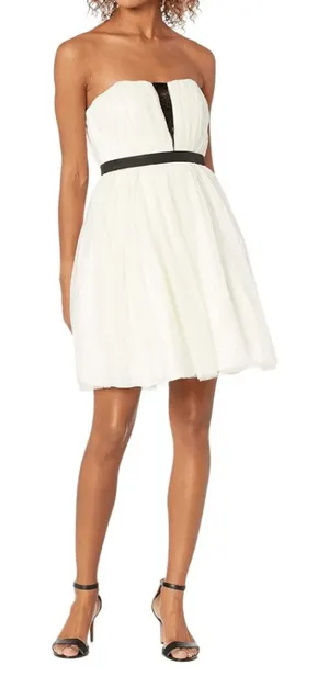 a. drea Cream Strapless Tulle Mini Cocktail Dress NWT Size Small thumbnail 1