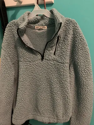Wall Flower Teal Sherpa Jacket thumbnail 3
