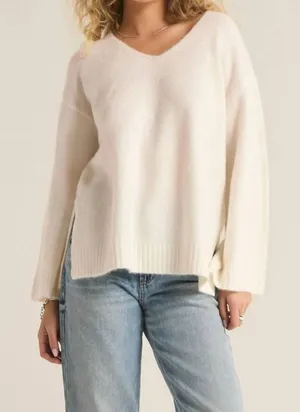 Z Supply Womens Weekender Soft Modern Sweater‎ in Color Sea Salt Size Small thumbnail 1