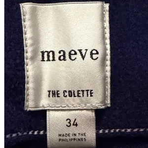 Maeve The Colette Navy Blue Wide Leg Cropped Pants Size 34 High Rise Pockets thumbnail 3