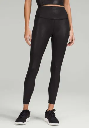 Lululemon Wunder Train High-Rise Tight 25" Foil Radiate Foil Print Black Size 16 thumbnail 1