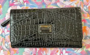 Kenneth Cole Reaction black patent leather wallet thumbnail 1