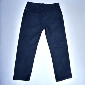 H&M Black Straight Leg Pants Size 8 Mid Rise Cotton Chinos Minimalist Preppy thumbnail 2