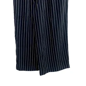 Zara Striped Wide Leg Crop Paperbag Trousers Elastic Waist Pockets S Black White thumbnail 10